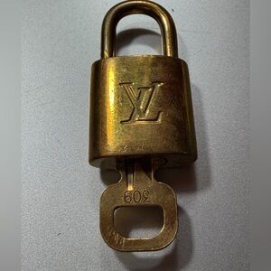 Louis Vuitton Gold Tone Padlock with Key #309